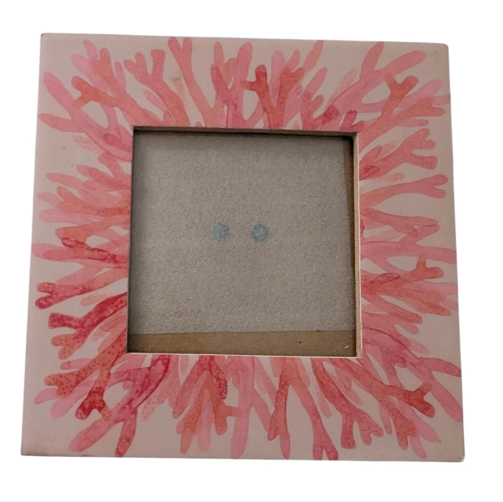 PICTURE FRAME Pink Square Rectangular Artful Cute 2PC Set Lot Pair